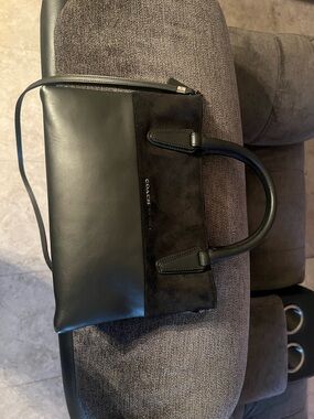 COACH The Soft Borough Bag In Retro Glovetanned Leather and Suede 32297 Black